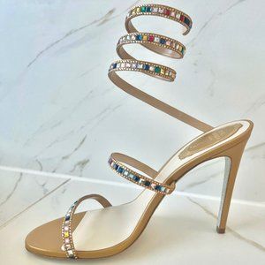 Rene Caovilla Cleo Crystal Embellished Multicolor